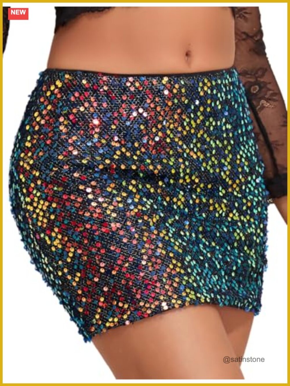 Sequin Bodycon Mini Skirt Sparkly Party Night Out Fitted Short